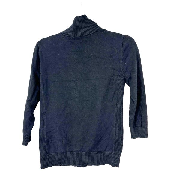 Lauren Ralph Lauren Black Crest Full Zip 3/4 Sleeve Sweater Cardigan Size Small - Picture 5 of 5